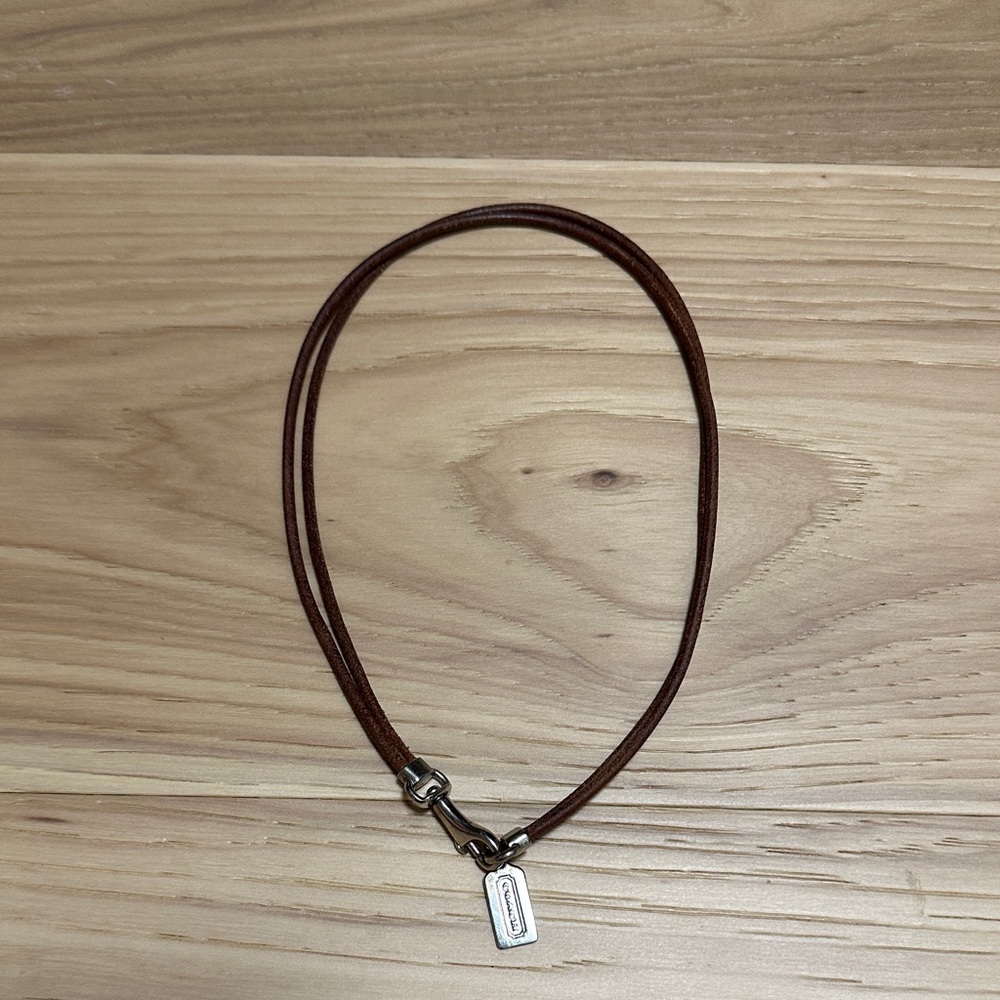 Coach Brown Leather Necklace